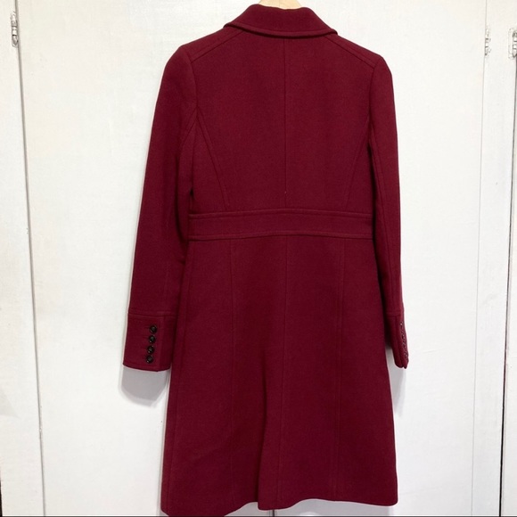 J. Crew Burgundy Red Lady Day Pea Coat Jacket 10 - Picture 6 of 13